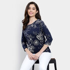 Cotton Regular Length Top, Navy Blue, small image number null