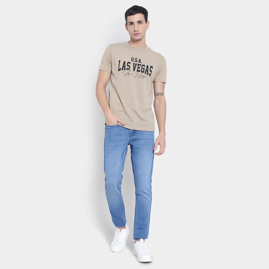 Round Neck T- Shirt, गहरा पीला, large image number null