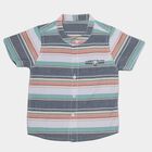 Infants Orange Cotton Half Sleeve Round Neck Casual Shirt, Orange, small