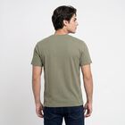 Men's Olive Green Round Neck Regular T-Shirt, हल्का हरा, small