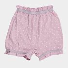 Girls' Lilac Regular Fit Heart Print Ruffle Bloomer, लाइलेक, small
