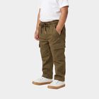 Boys' Olive Green Regular Fit Cargo Trousers, ओलिव, small