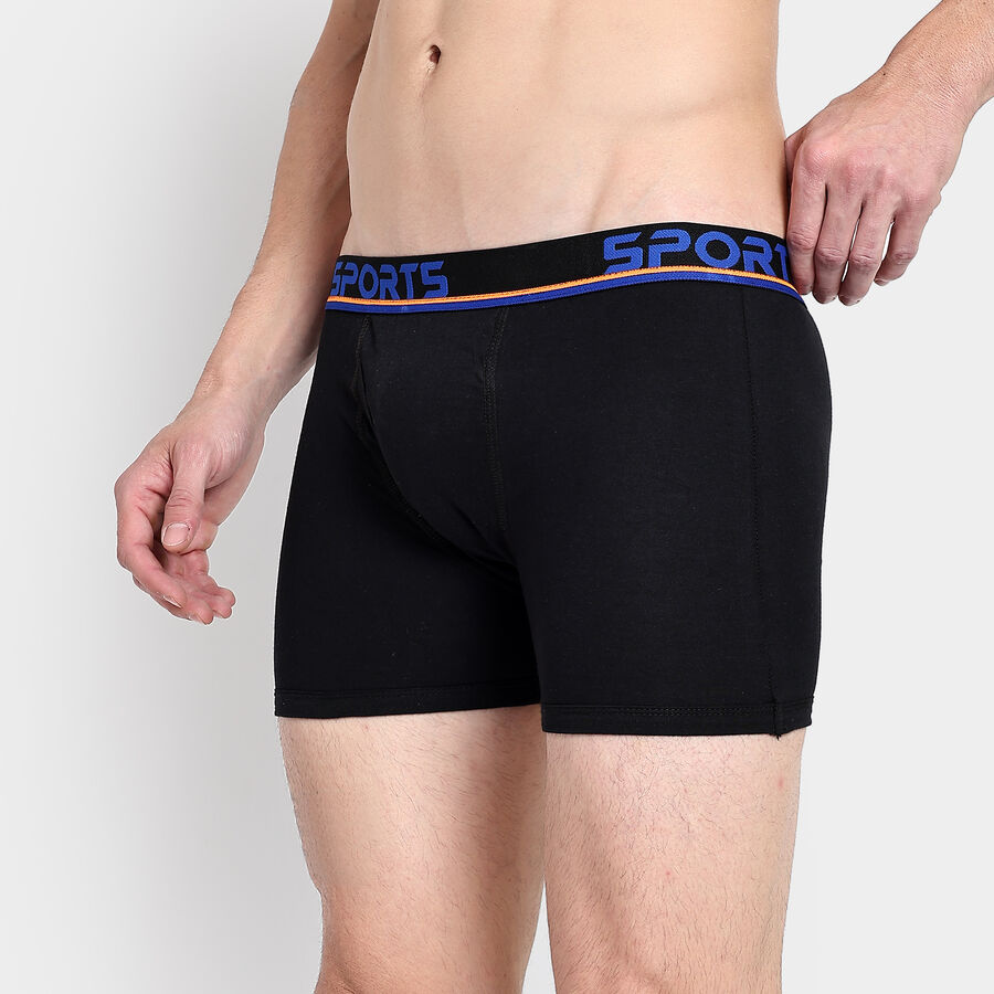 Men's 100% Cotton Trunks, काला, large image number null