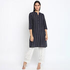 Cotton Printed Kurta, Navy Blue, small image number null