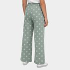 Girls' Muted Sage Green Floral Printed Cotton Blend Pyjama, Light Green, small image number null