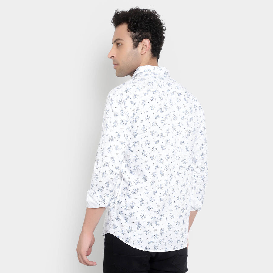 Cotton Printed Casual Shirt, White, large image number null