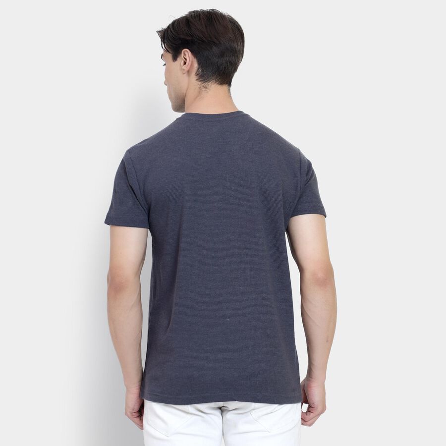 Men's Round Neck Half Sleeves T-Shirt , गहरा ग्रे, large image number null