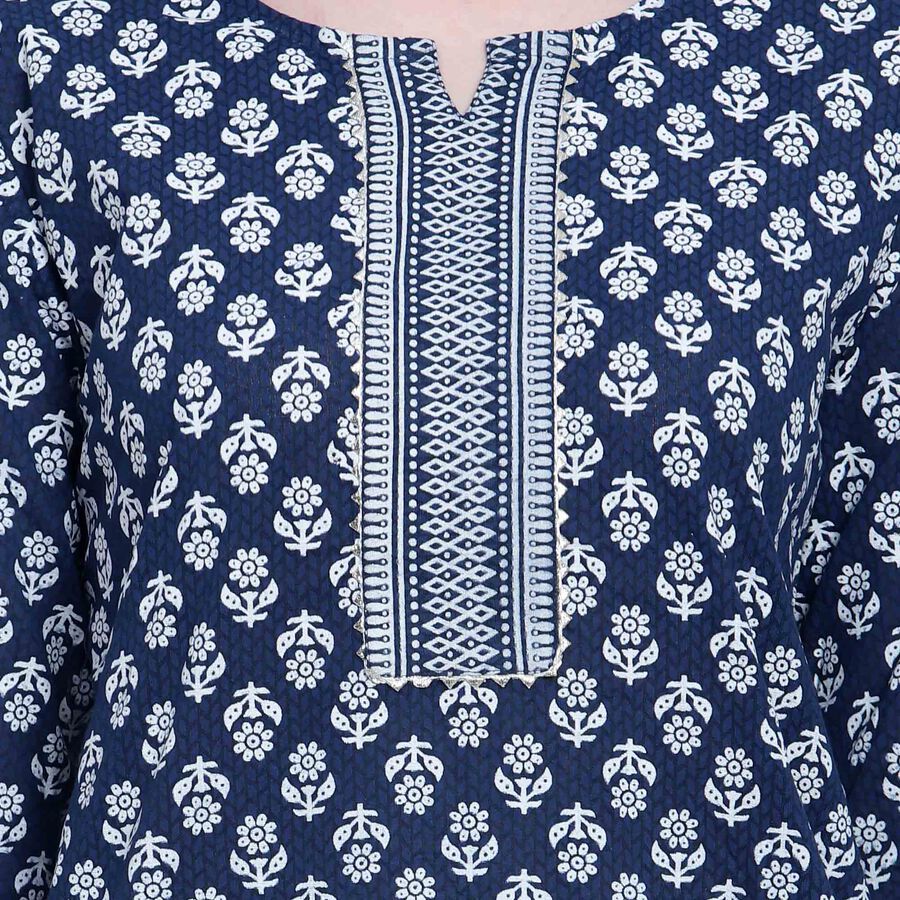 Printed Kurta, Navy Blue, large image number null