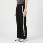 Women's Black Straight Fit Side-Striped Track Pants, Black, small