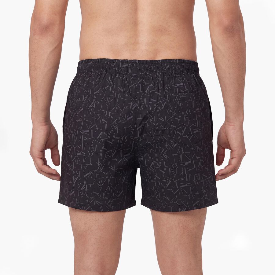 Men's Black Regular Fit Solid Boxers, काला, large