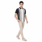 Men's Blue Collared Polo Regular T-Shirt, मध्यम नीला, small