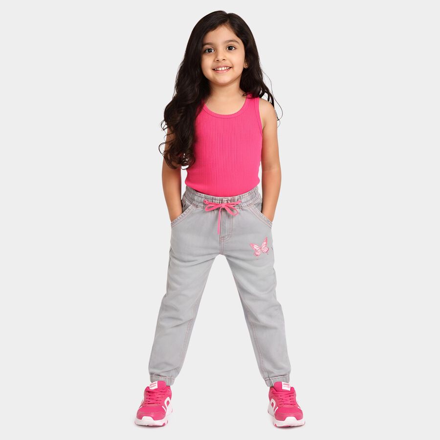 Girls' Light Grey Regular Fit Classic Jeans, Light Grey, large