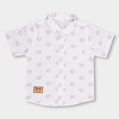 Infants' 100% Cotton Mandarin Collar Shirt 