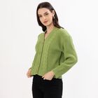 Women's Light Sage Green V-Neck Casual Cardigan, हल्का हरा, small image number null