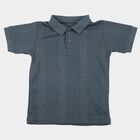 Boys Blue Cotton Polo Neck Casual Boys T-Shirt, मध्यम नीला, small