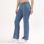 Women's Stonewashed Blue Bootcut Low-Rise Jeans, Light Blue, small image number null