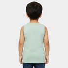 Boys' Light Mint Green Round Neck Sleeveless Graphic T-Shirt, Light Green, small
