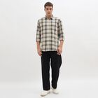 Men's 100% Cotton Casual Shirt, Dark Grey, small