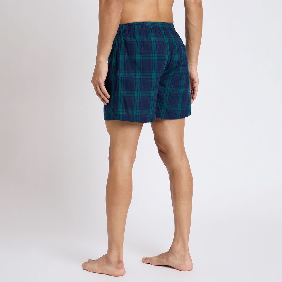 Men's 100% Cotton Boxers, Navy Blue, large image number null