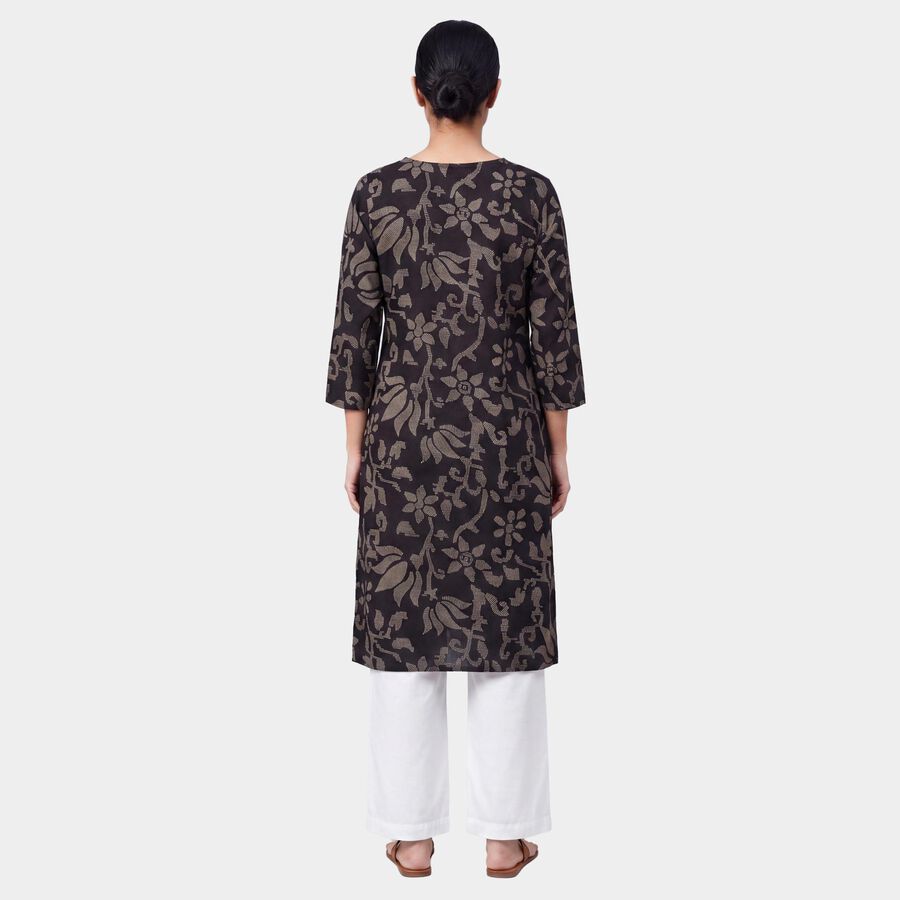 Women's Black Kurta, काला, large