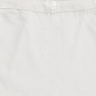 Girls' White Cotton Round Neck Minimalist Vest, सफ़ेद, small