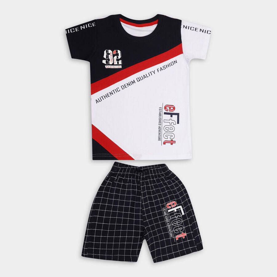 Boys' 100% Cotton Knit Baba Suit , सफ़ेद, large image number null