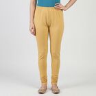 Women's Khaki Slim Fit Elastic Waist Churidar, Khaki, small