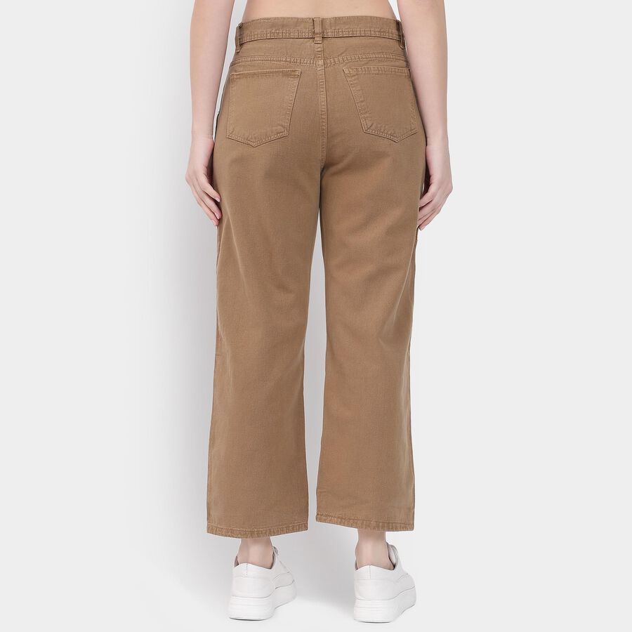 Ladies' 100% Cotton Trousers , भूरा, large image number null