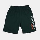 Boys' Dark Green Regular Fit Elastic Waist Bermuda Shorts, Dark Green, small