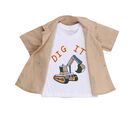 Infants Light Beige Cotton Half Sleeve Classic Casual Shirt, Beige, small image number null