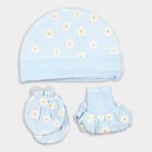 Infants' 100% Cotton Gift Set (Cap, Mittens, Booties), Light Blue, small