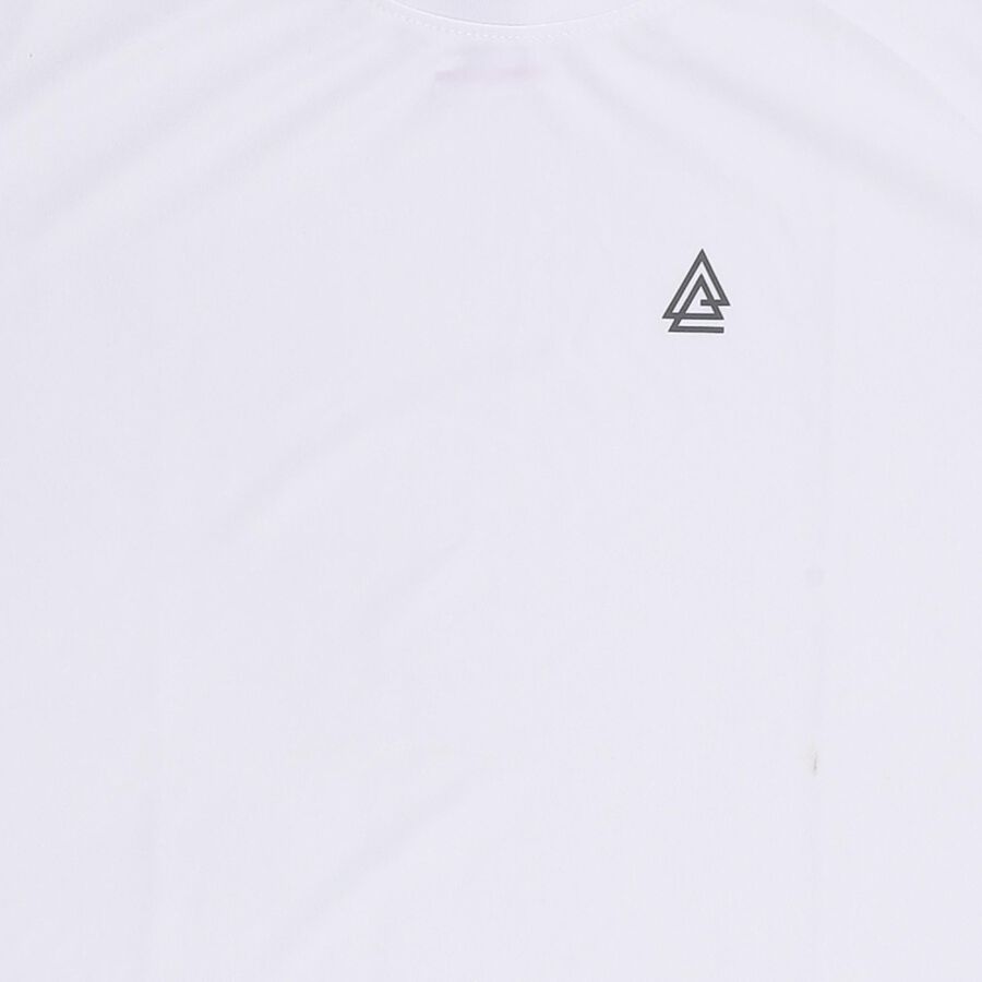 Boys Bright Snow White Crew Neck Casual T-Shirt, White, large