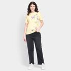 Ladies' 100% Cotton Round Neck T-Shirt, पीला, small