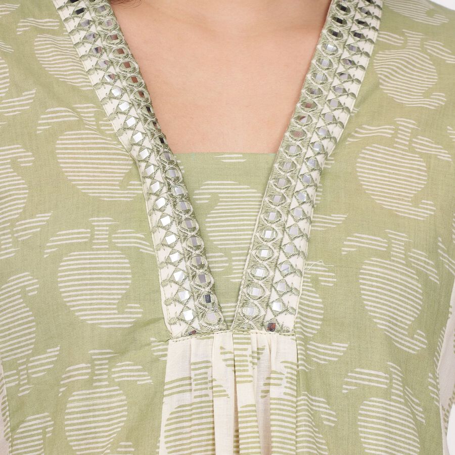 Ladies' Cotton Kurta, Light Green, large image number null