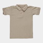 Boys Beige Polo Neck Casual T-Shirt, गहरा पीला, small