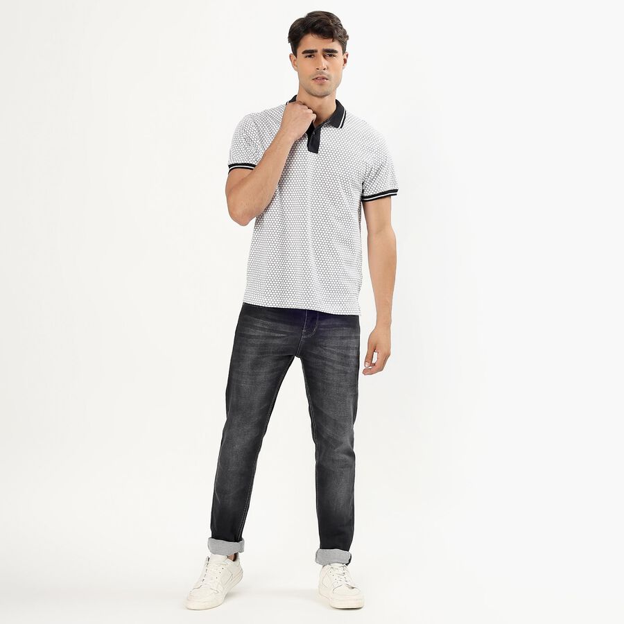 Men's 100% Cotton Collared Half Sleeves T-Shirt , सफ़ेद, large image number null