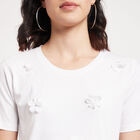 Cotton Round Neck T-Shirt, White, small image number null