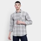 Men's Light Grey Cotton Regular Collar Casual Shirt, Light Grey, small image number null