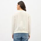 Women's Off-White Crew Neck Casual Sweatshirt, ऑफ व्हाइट, small image number null