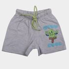 Boys Light Grey Regular Fit Casual Bermuda Shorts, Melange Light Grey, small