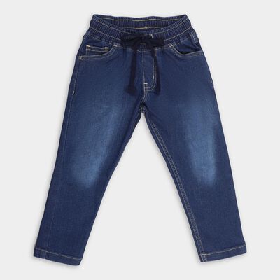 Boys' Stonewashed Blue Regular Fit Elasticated Jeans