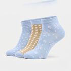 Women's Assorted Regular Fit Printed Pack of 3 Socks, चुनिंदा, small