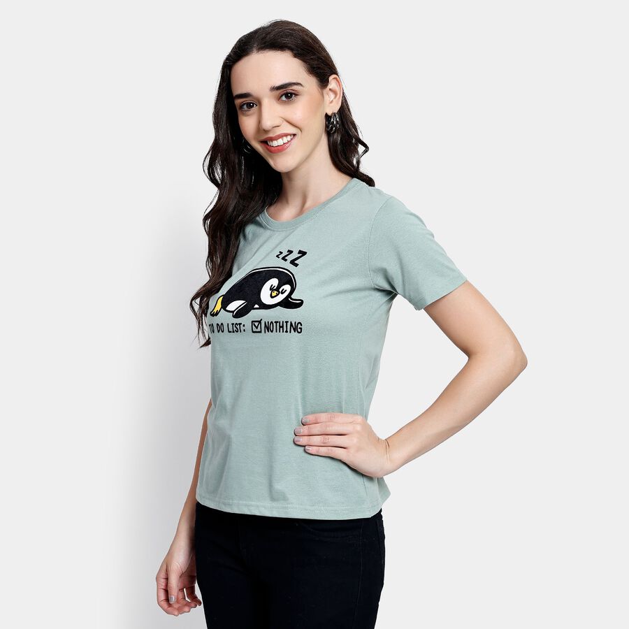 Ladies' Round Neck T-Shirt, Light Green, large image number null