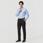 Men's Black Slim Fit Flat-Front Chino Trousers, काला, small