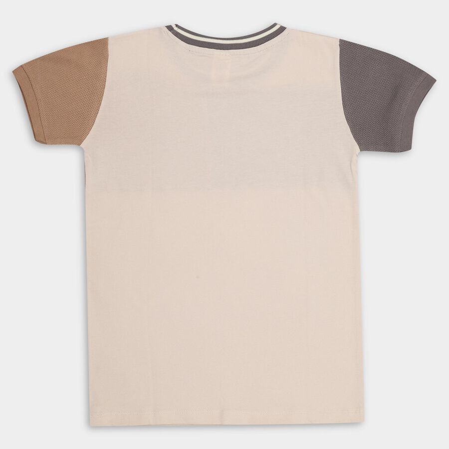 Boys' 100% Cotton Half Sleeves T-Shirt , भूरा, large image number null