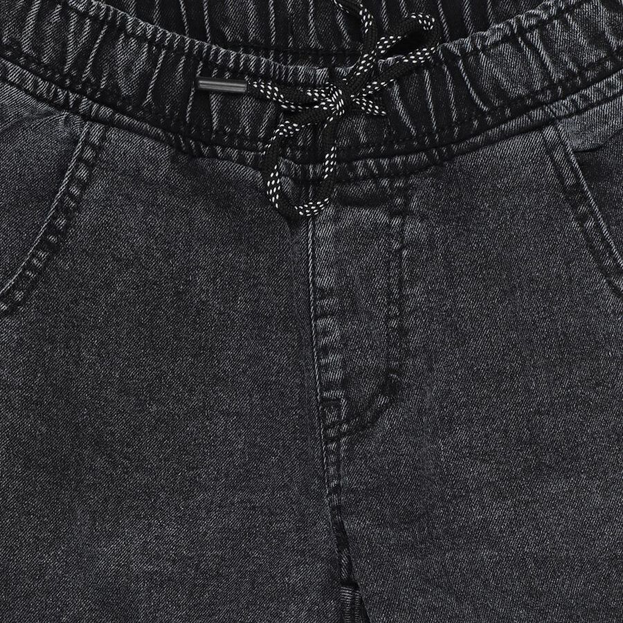 Boys' Black Regular Fit Washed Jeans, Black, large