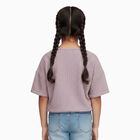 Girls Dusty Lavender Pink Round Neck Casual T-Shirt, गुलाबी, small image number null