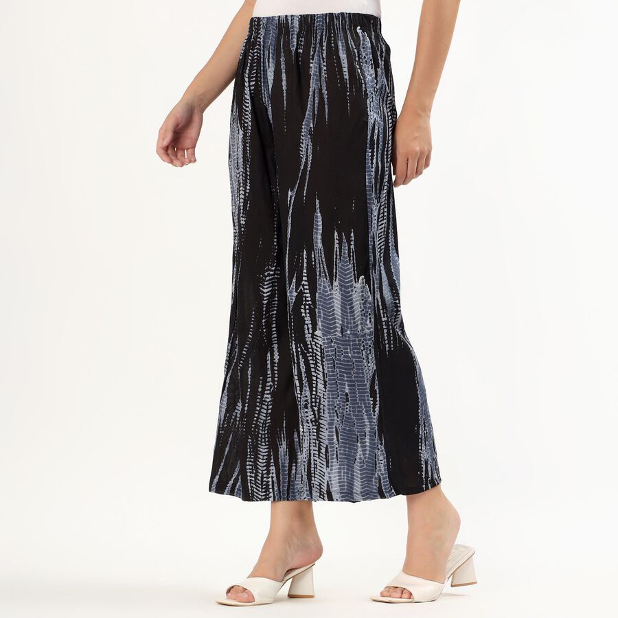 Women's Black Printed Wide-Leg Palazzos, काला, large image number null