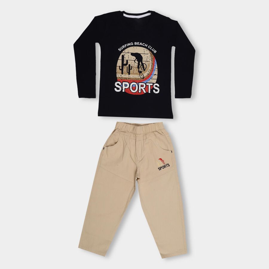 Boys' 100% Cotton Baba Suit, नेवी ब्लू, large image number null