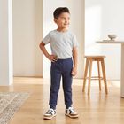 Boys' Navy Blue Long Johns Thermal, मध्यम नीला, small